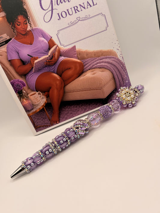 Lavender Pearl Plume Statement Pen