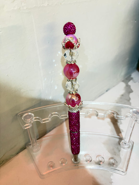 Crystal Luxe Fuchsia Crown Pen