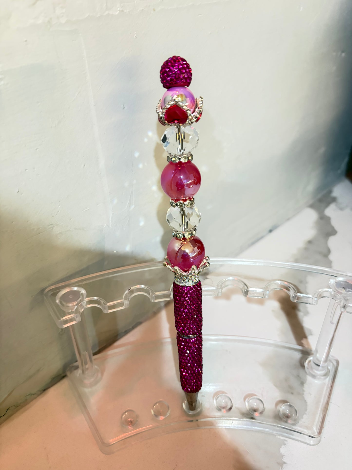 Crystal Luxe Fuchsia Crown Pen