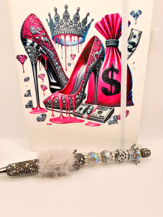 Smoky Aurora Fur-Embellished Statement Pen