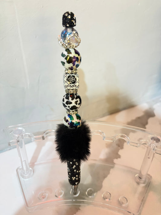 Designer Noir Luxe Fur Pen | Designer Collection & Fur-Embellished Collection