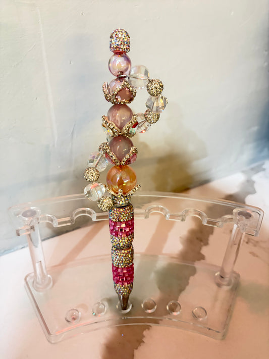 Cascading Fuchsia Rhinestone Symphony Pen