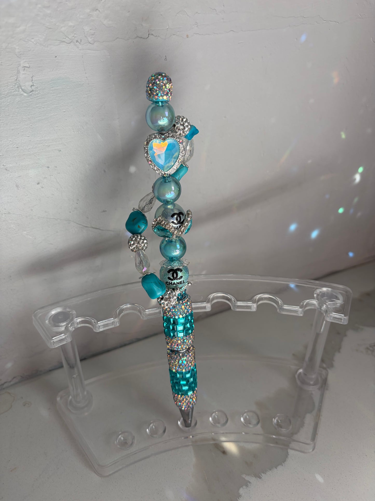 Cascading Azure Hearts Luxe Pen