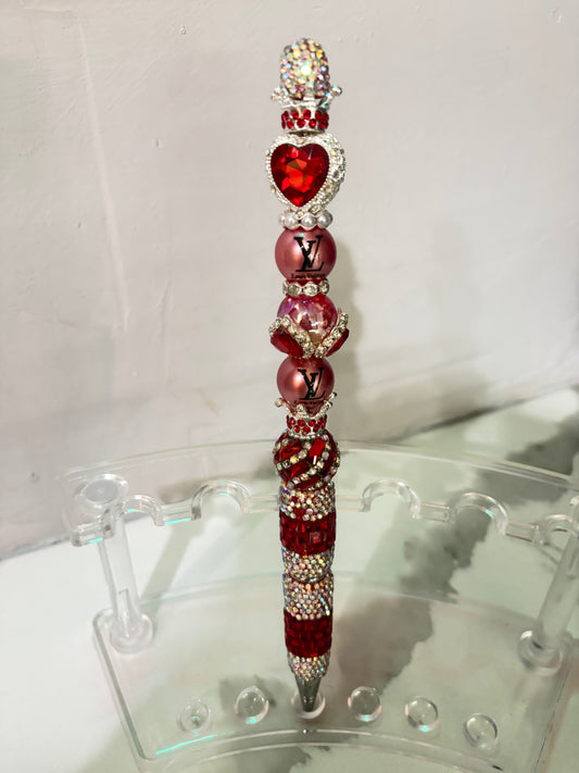 Crimson Healthy Heart Designer Jewel Pen