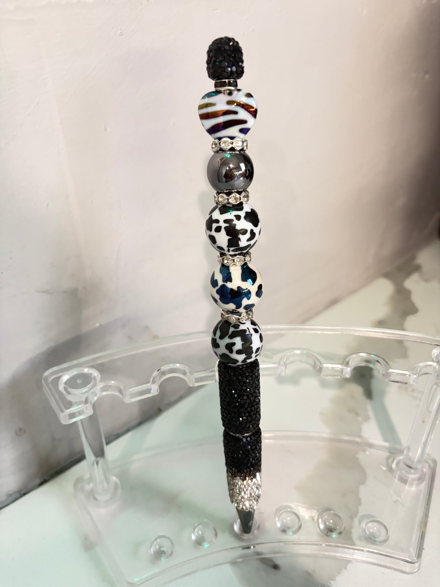 Statement Print Luxe Midnight Meadow Heart Pen