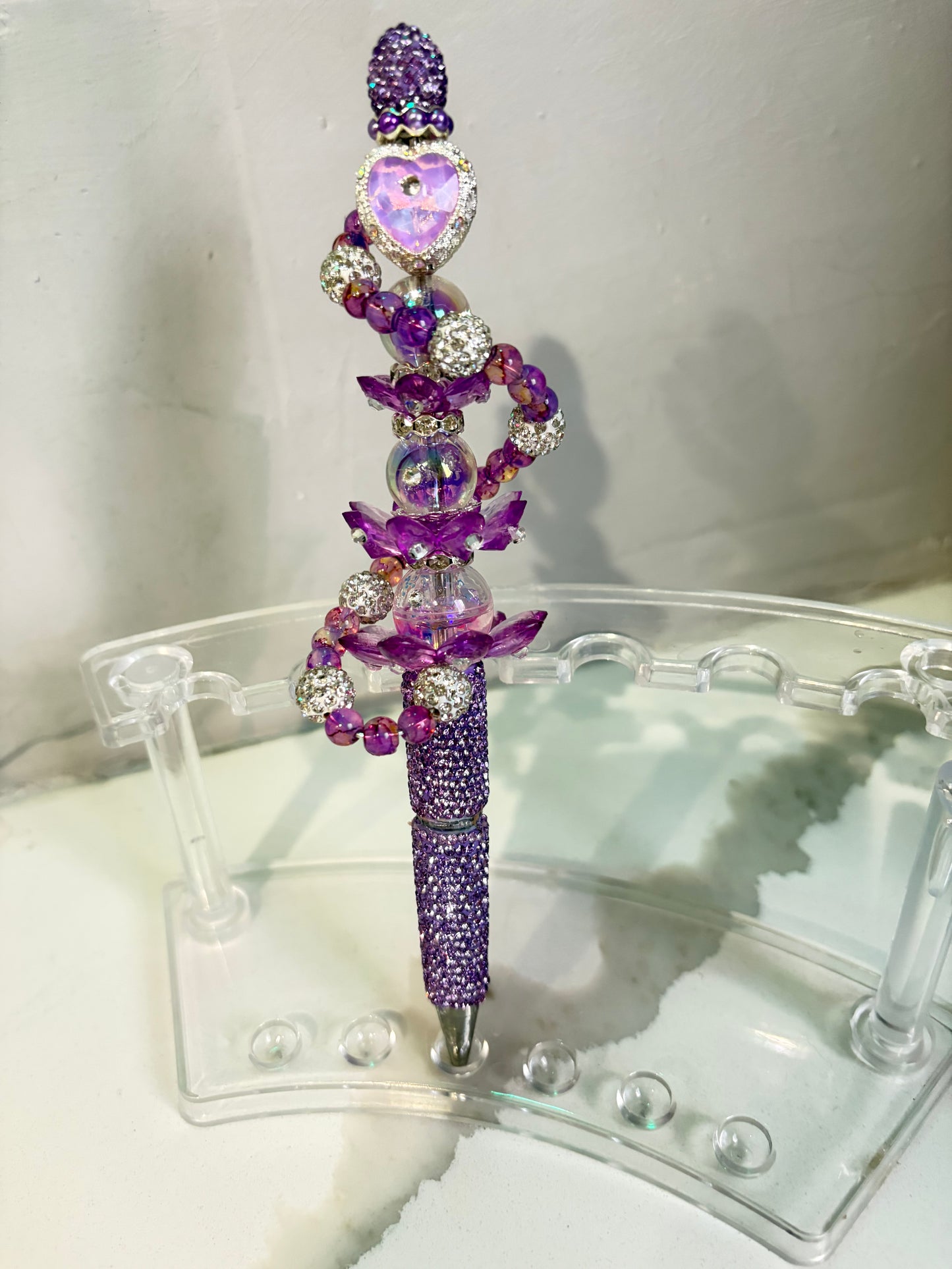 Cascade Luxe Amethyst Heart Spiral Pen