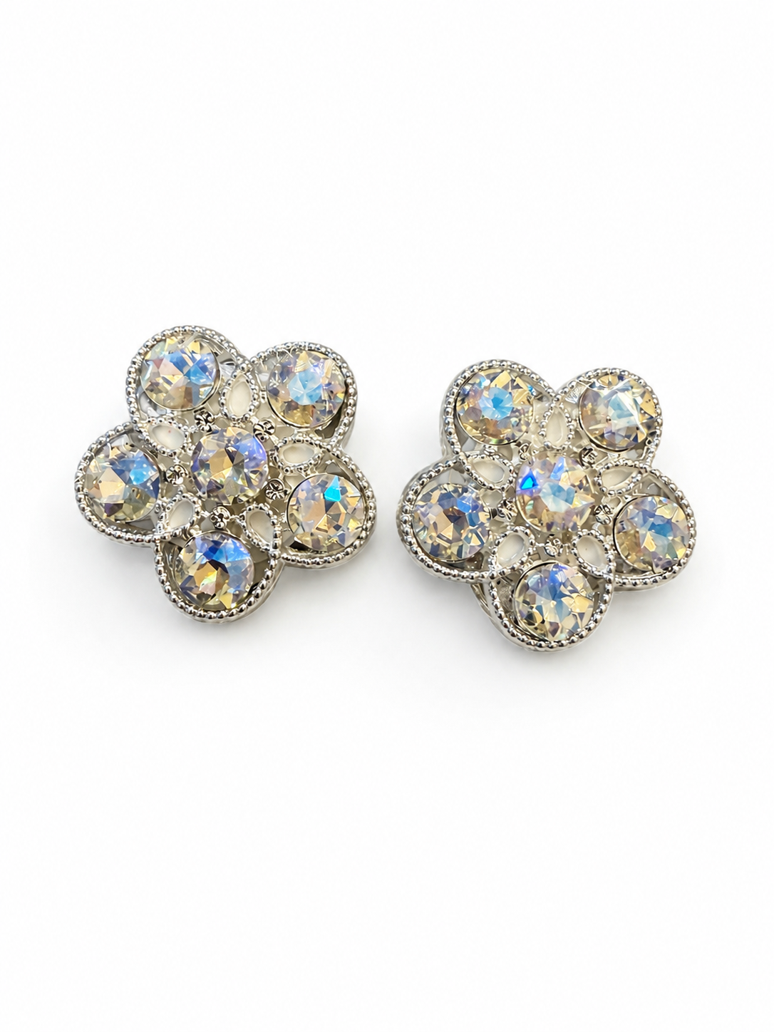 Silver Metal 5 Petal Flower 2pc