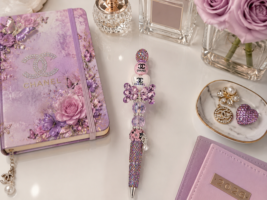 Lavender Monarch Designer Signature Bow Statement Pen