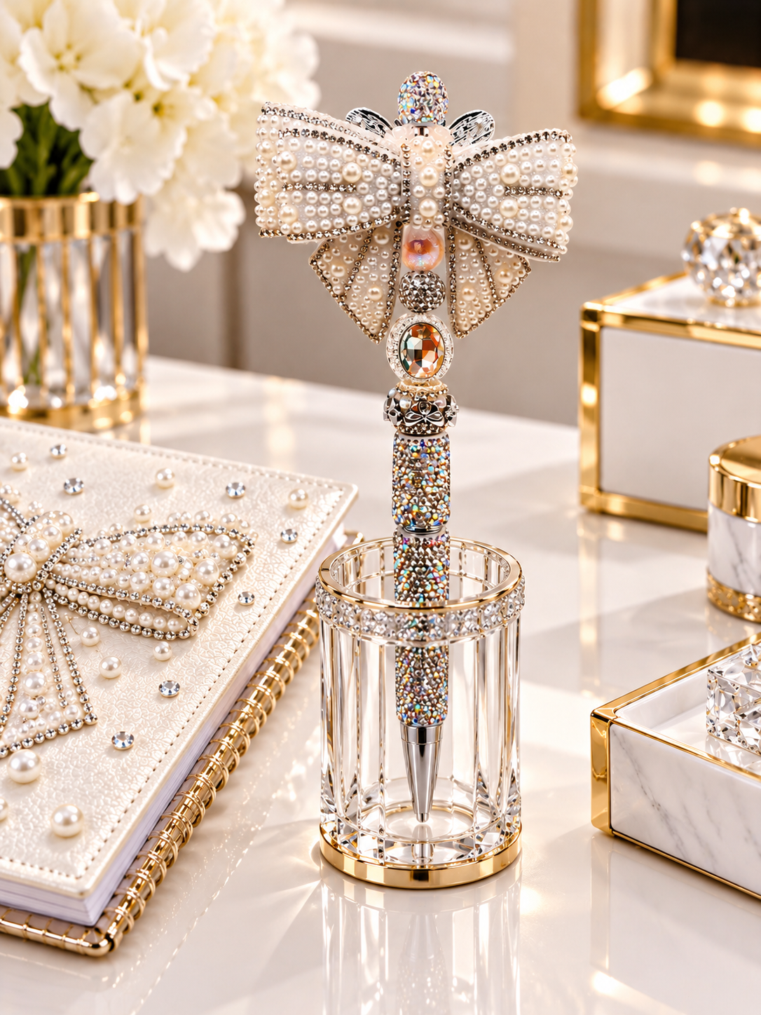 Signature Luxe Bow Pearl Étoile Pen