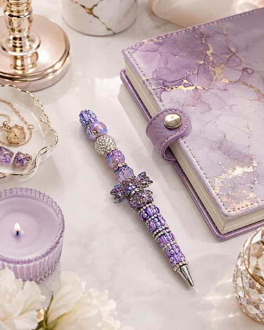 Violet Halo Sparkle Statement Pen