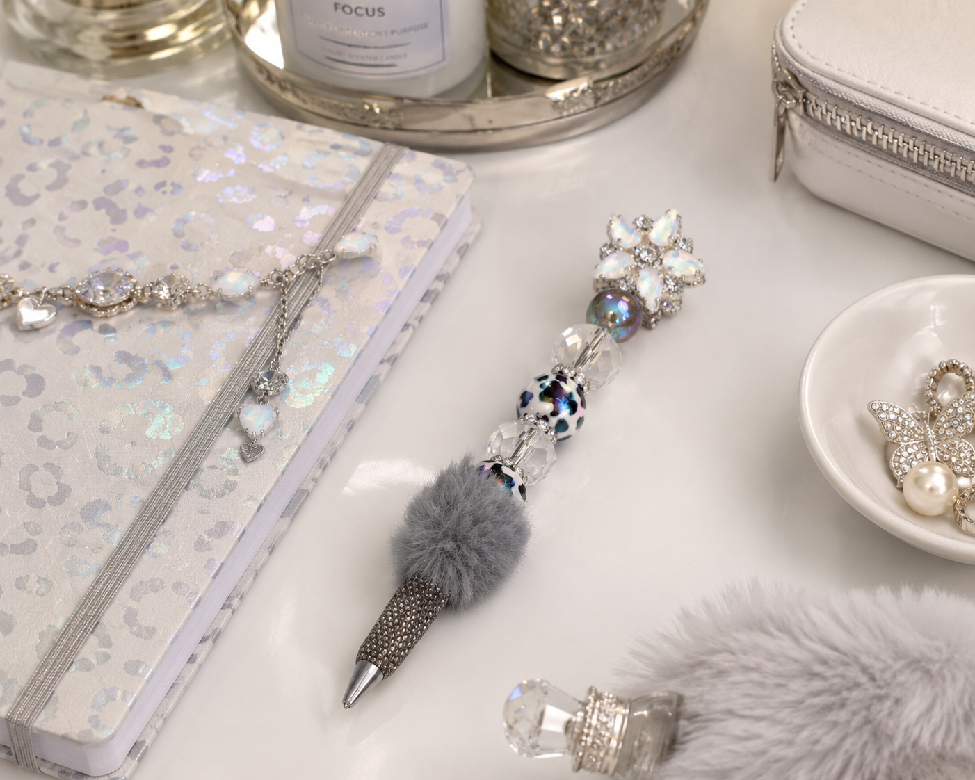 Moonlit Opal Whisper Fur Luxe Pen