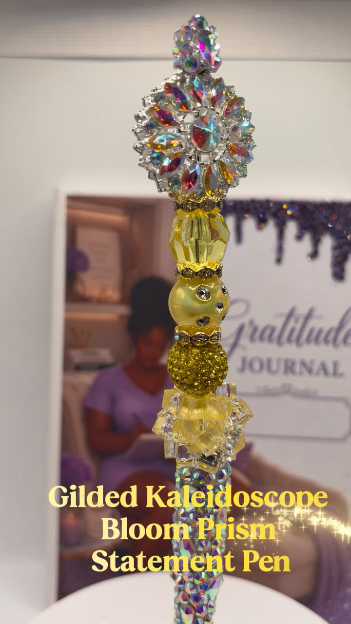 Aurora Citrine Celestial Bloom Statement Pen