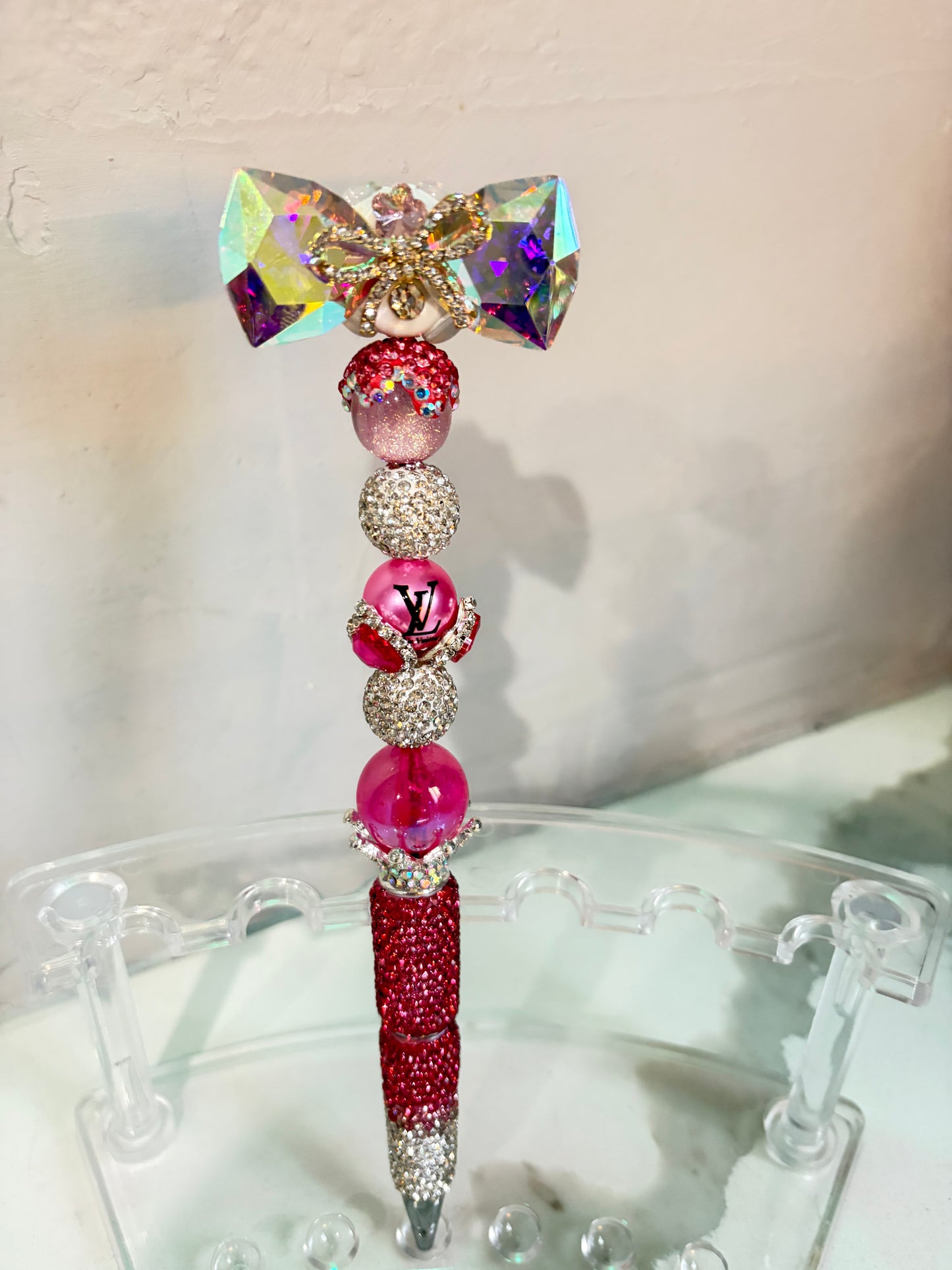 Ruby Blush Glam Luxe Bow Pen