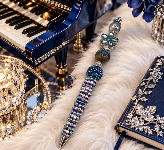 Solara Fleur Sapphire Pearl Enchantment Statement Pen