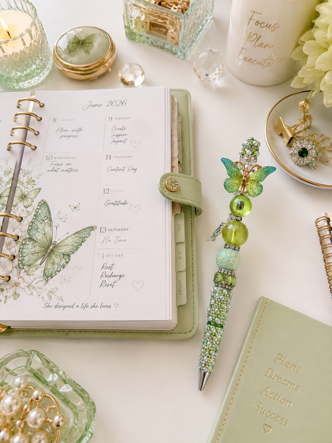 Emerald Wings of Becoming Statement Pen