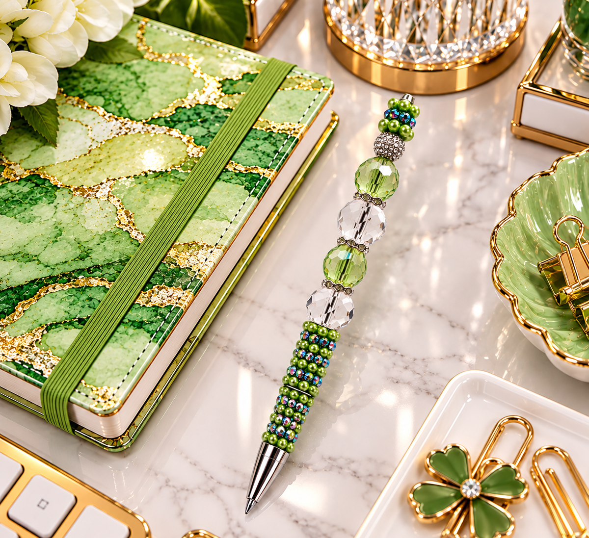Verdant Pearl Opulence II Statement Pen
