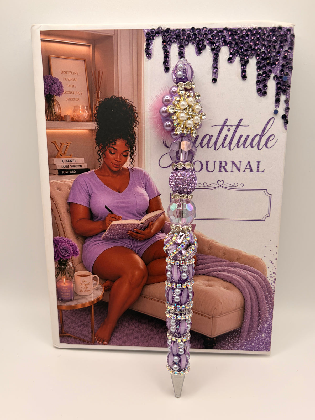 Lavender Pearl Plume Statement Pen