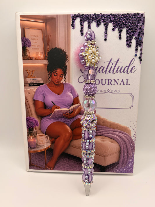 Lavender Pearl Plume Statement Pen