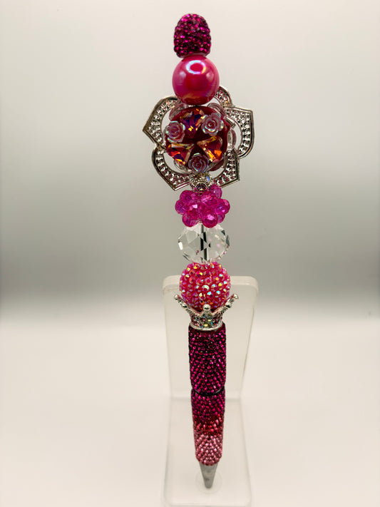 Fuchsia Reverie Rosette Statement Pen