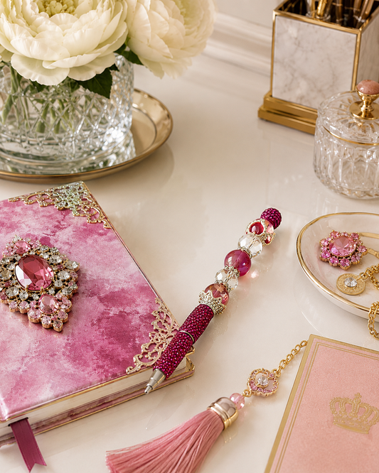 Crystal Luxe Fuchsia Crown Pen