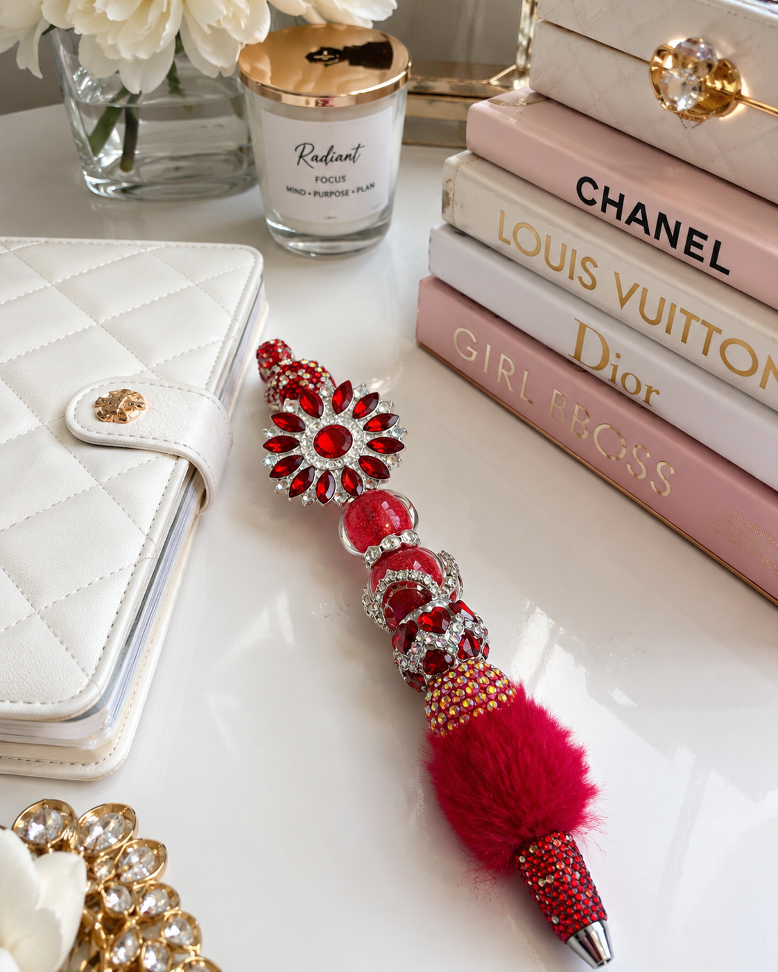 Radiant Bloom Collection | Scarlet Blossom Statement Pen