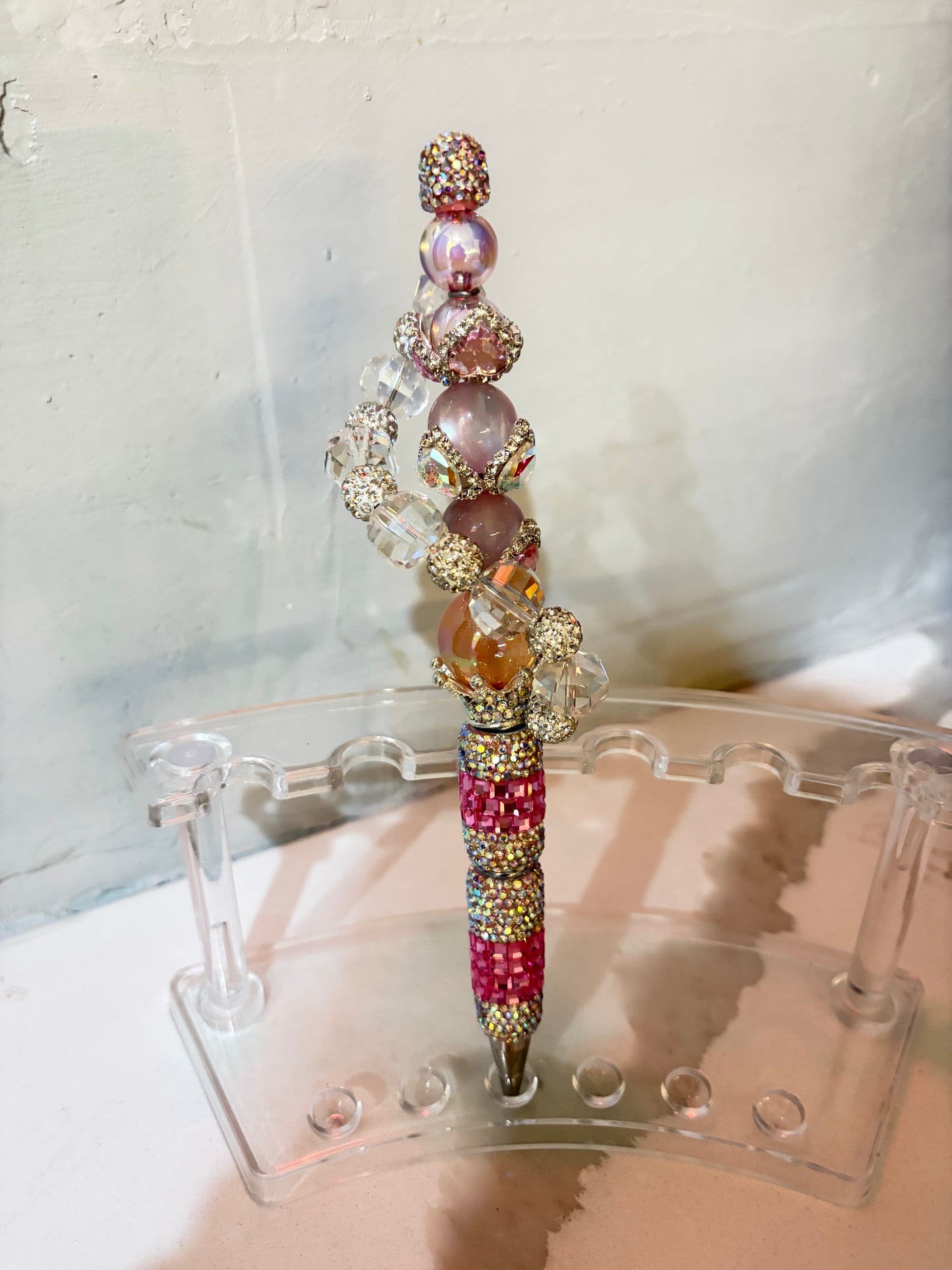 Cascading Fuchsia Rhinestone Symphony Pen