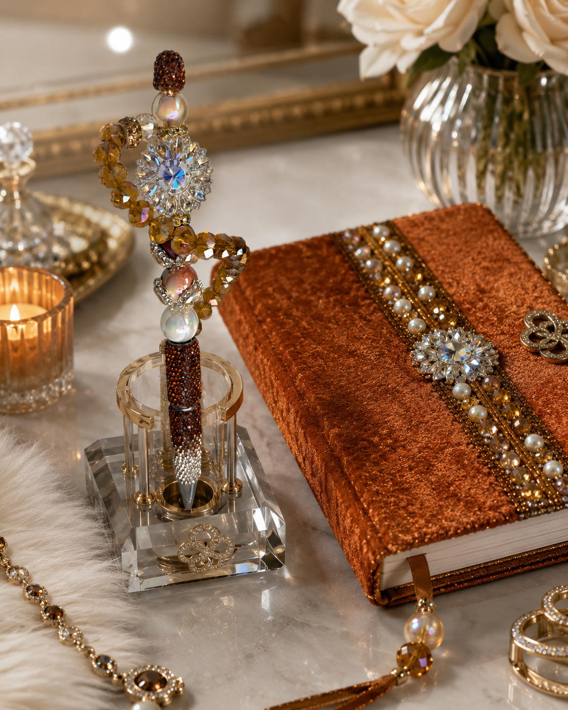 Cascading Golden Riviera Pen