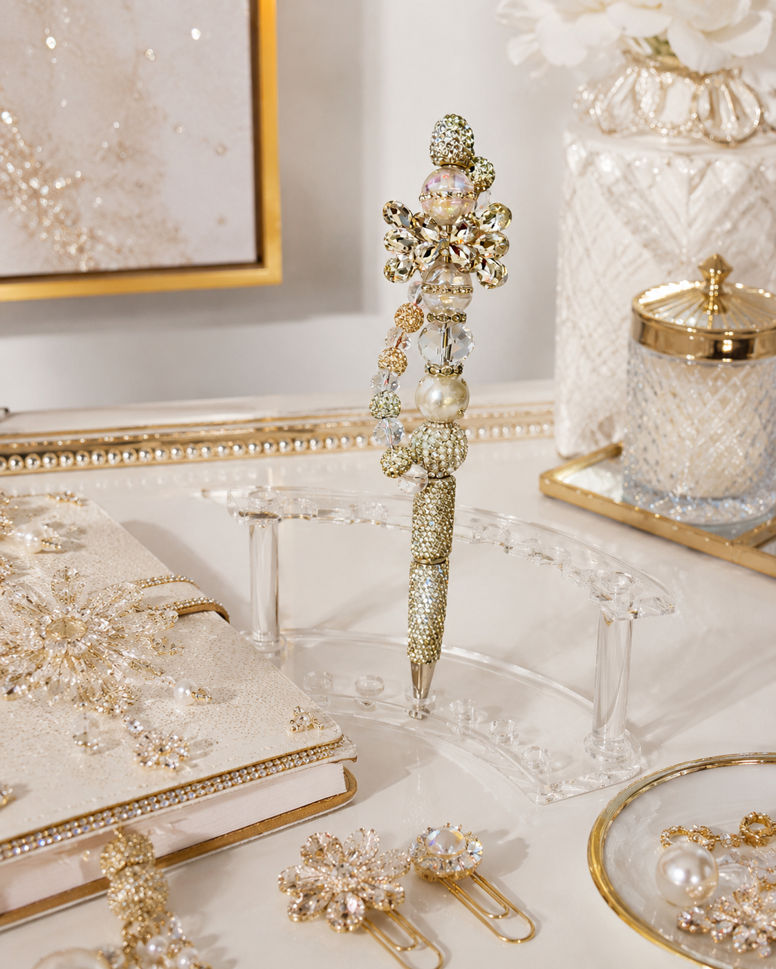 Cascading Rhinestone Bloom Pen