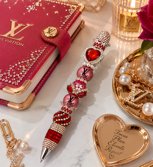 Crimson Healthy Heart Designer Jewel Pen