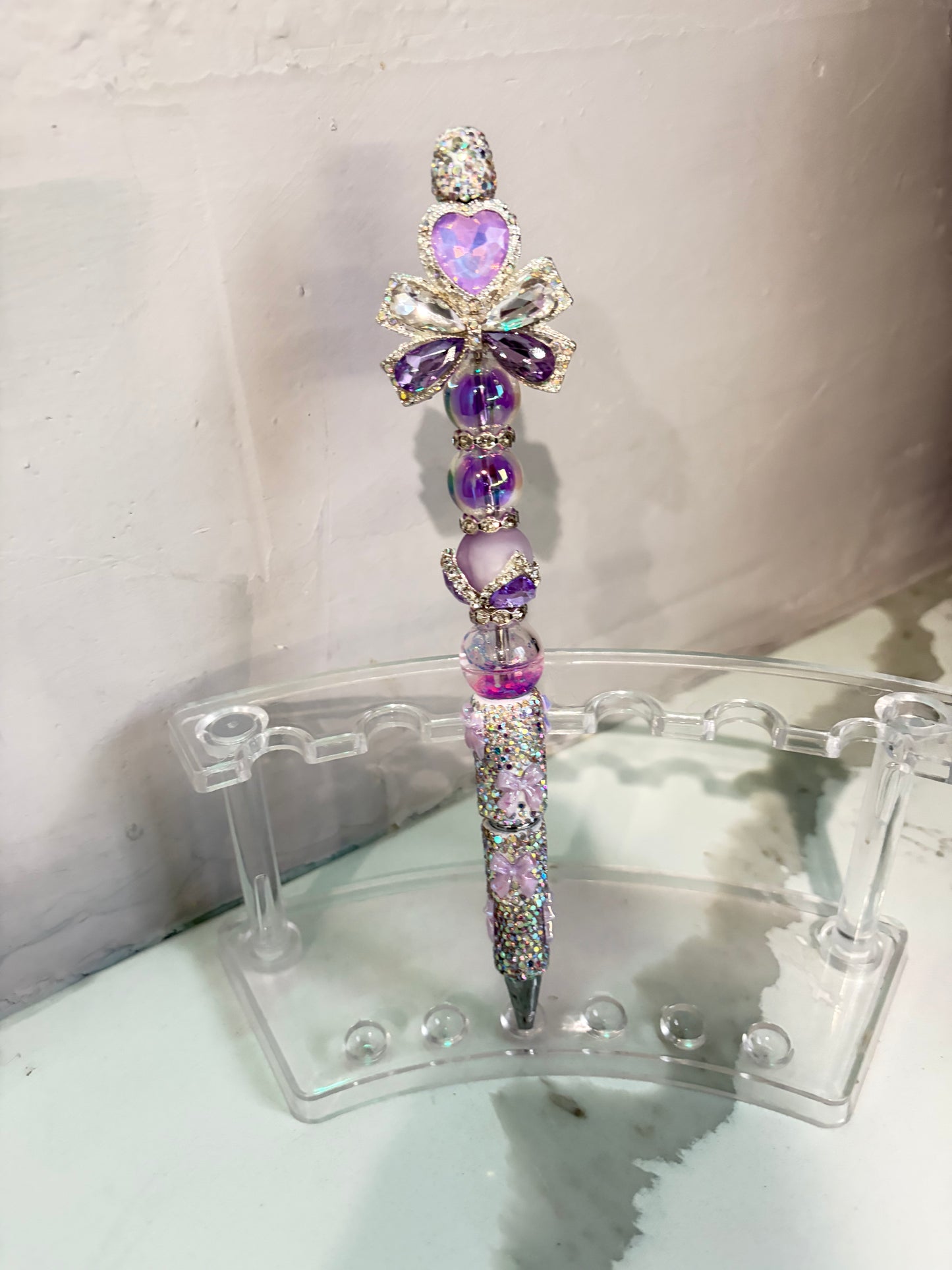 Signature Luxe Bow Violet Heart Elegance Pen