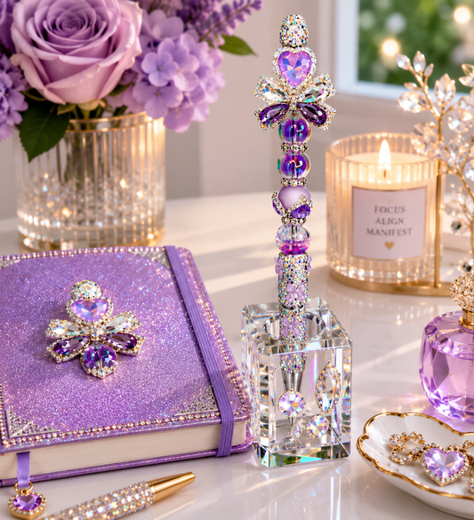 Signature Luxe Bow Violet Heart Elegance Pen