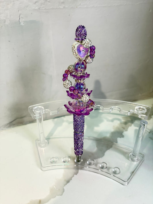 Cascade Luxe Amethyst Heart Spiral Pen