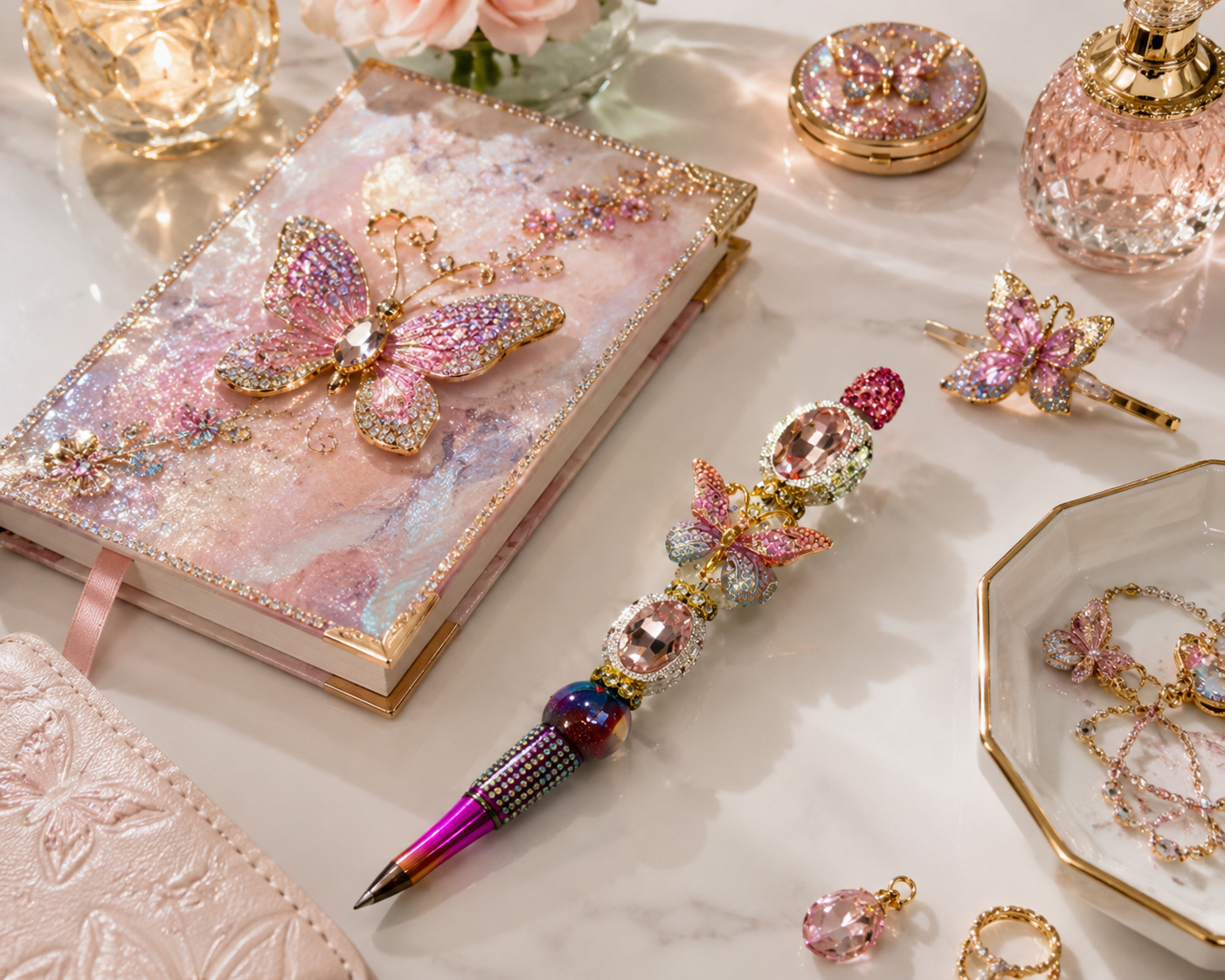 Becoming Sunset Butterfly Jewel Pen