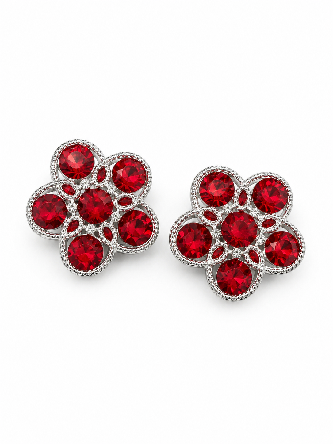 Silver Metal 5 Petal Flower 2pc