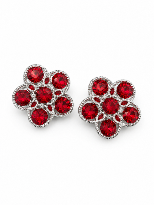 Silver Metal 5 Petal Flower 2pc
