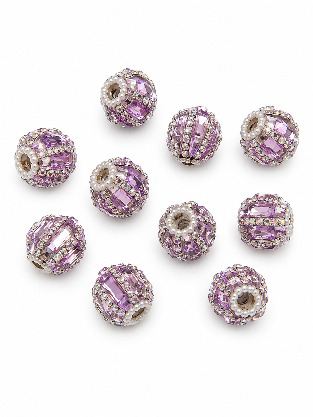 Spiral Style Shiny Rhinestone Beads 20mm