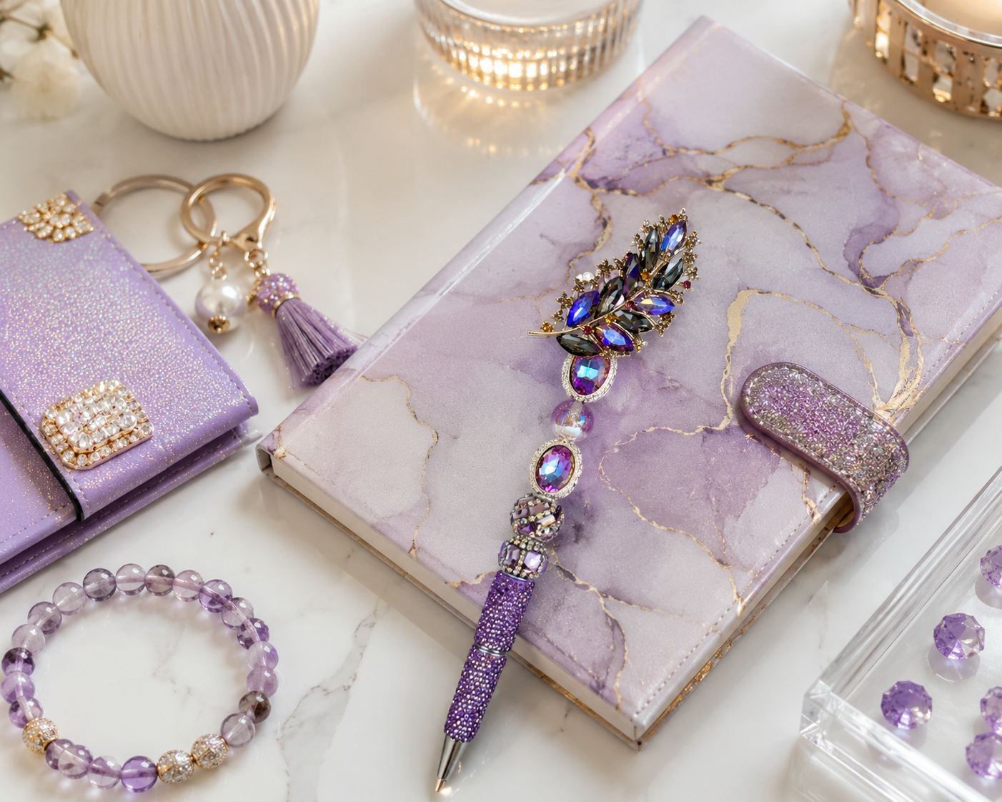 Amethyst Enchanted Leaf Luxe Pen