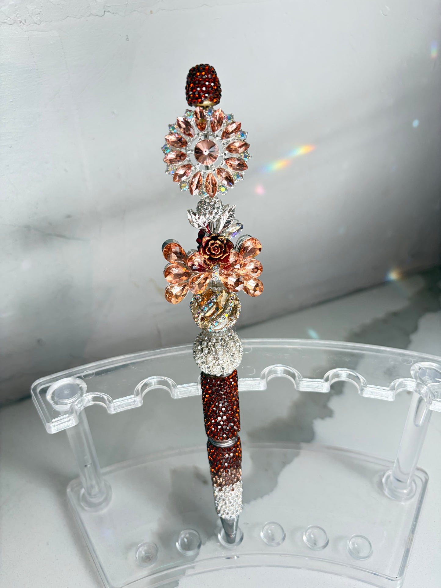 Autumn Rosé Bloom Signature Luxe Bow Pen