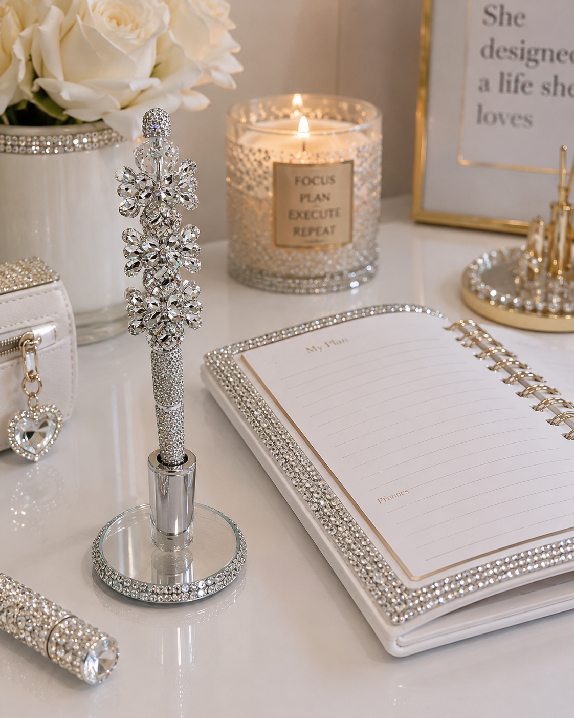Crystal Luxe Lumina Blossom Statement Pen