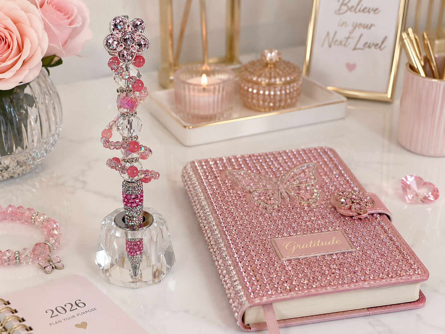 Peony Cascade Statement Pen