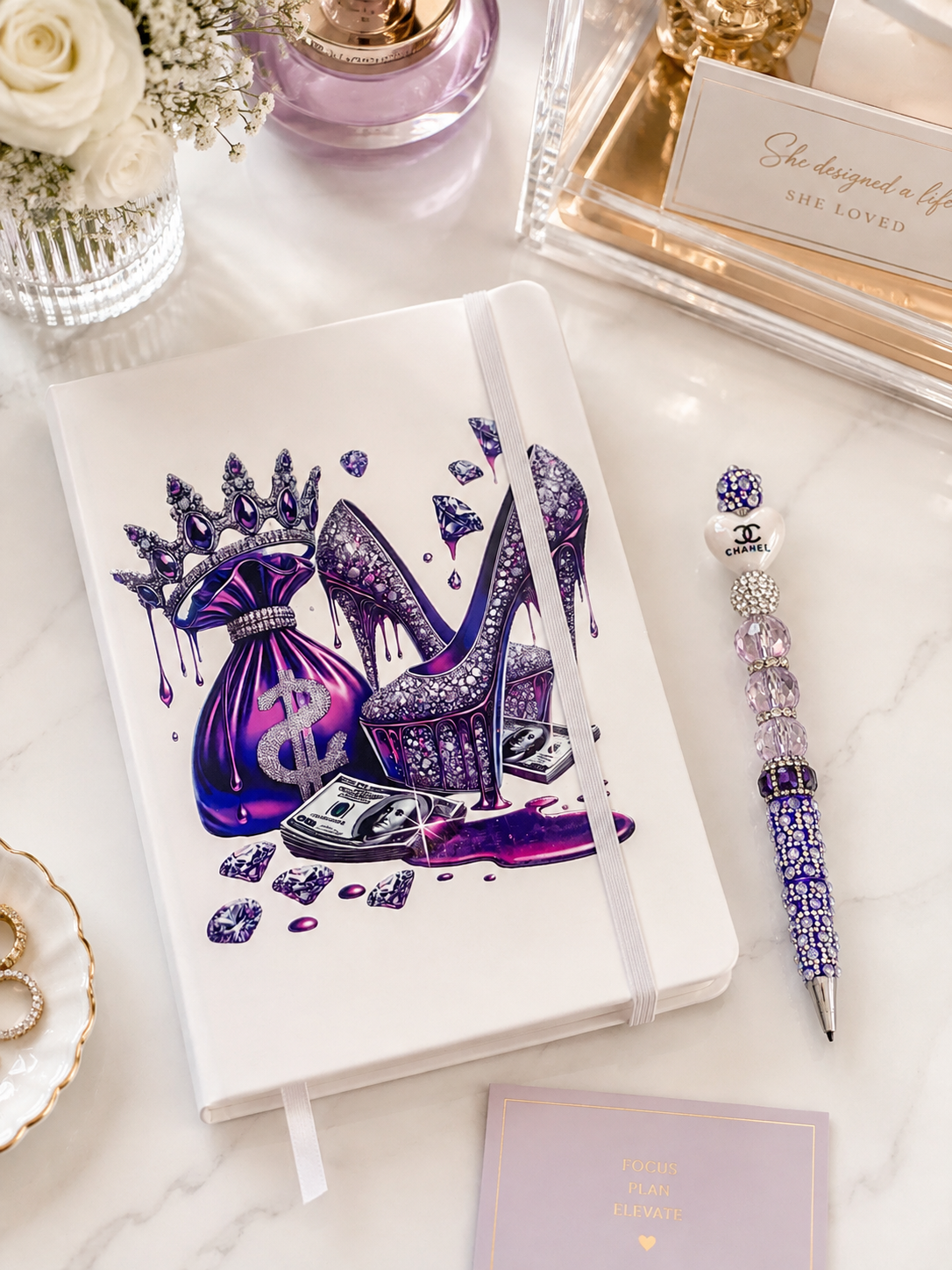 Royal Pearl Orchid Designer Statement Pen