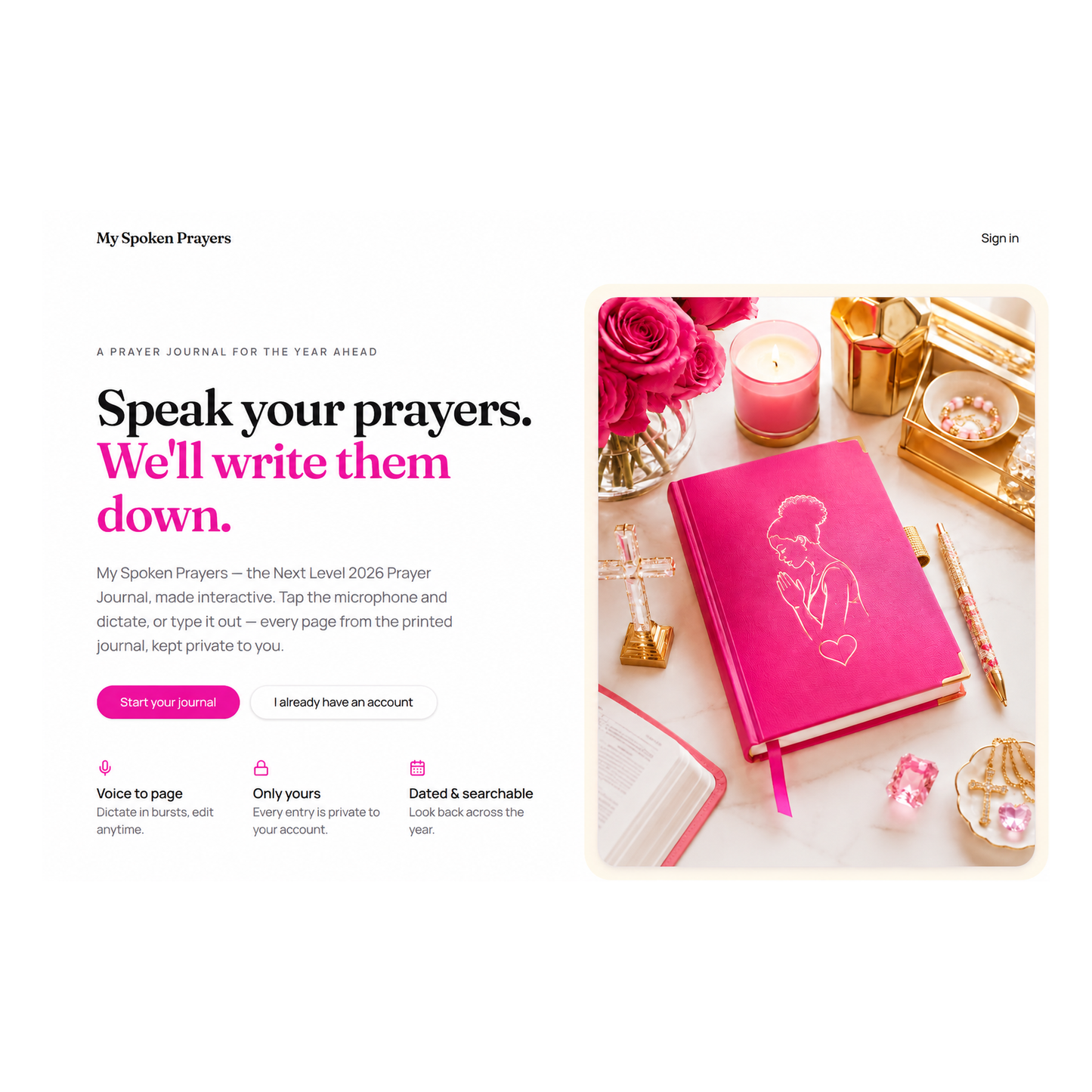 My Spoken Prayers Journal App