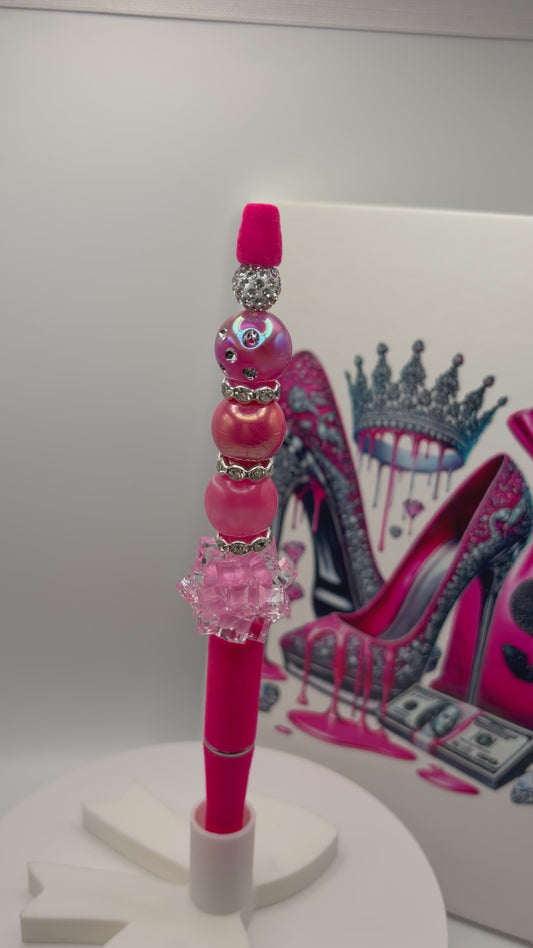 Hot Pink Velvet Allure Statement Pen